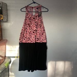 Torrid pink cheetah print romper onesie one piece